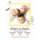 Yellow Charming Stamp Triplets Photo Birth Announcements Image 3 of 6